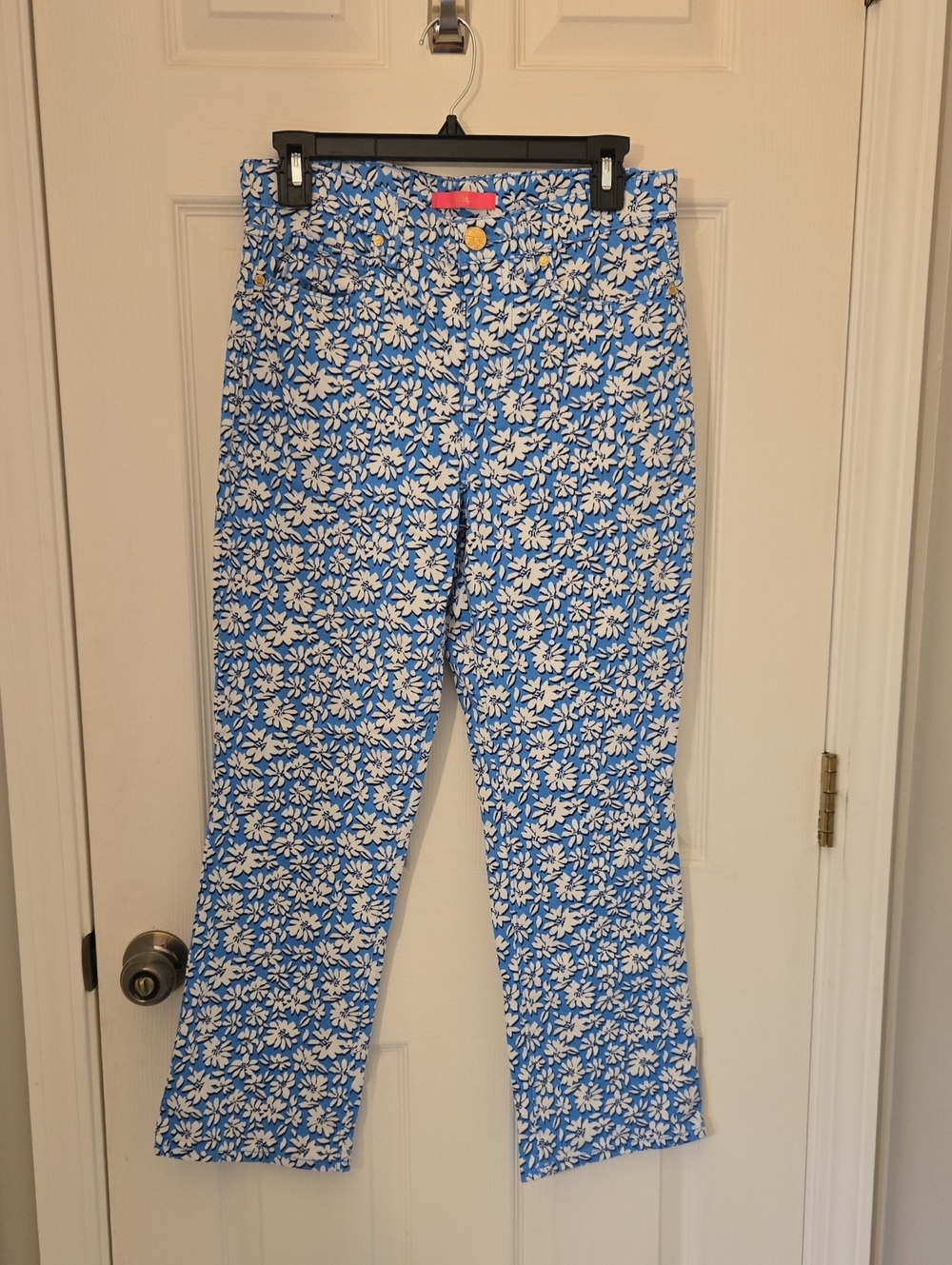 Lilly Pulitzer Blue Daisy-Print Straight Leg Jeans